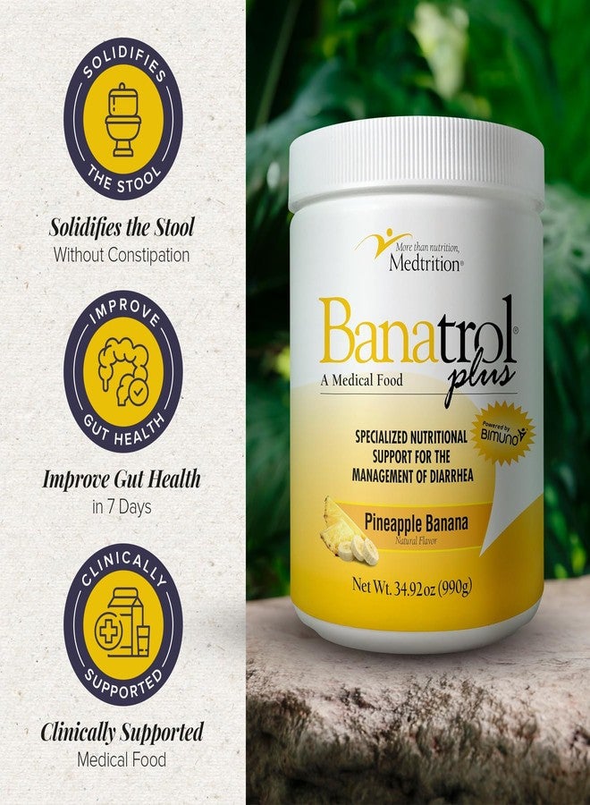 Medtrition Banatrol® Natural Anti-Diarrheal with Prebiotics, Relief from Chronic Diarrhea, IBS, Recurring Diarrhea, Clinically Supported Medical Food, Non-Constipating 90 Servings (Pineapple) - Image 4
